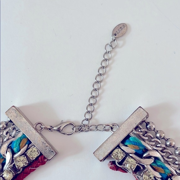 Zara Silver Blue Necklace Intricate Design - Picture 2 of 2